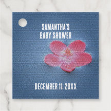 Baby Shower Pink Flower Blue Water Floral