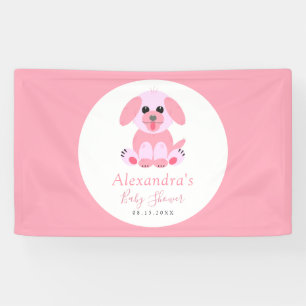 Baby Shower Pink Personalised Puppy Welcome Banner
