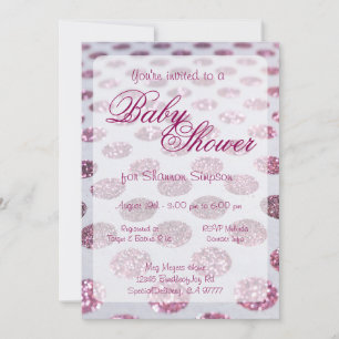 Baby Shower Pink Polka Dots Invitation