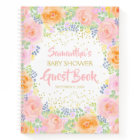 Baby Shower Pink Rose Watercolor Floral Guest Book