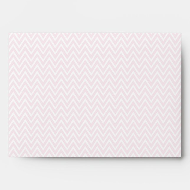 Baby Shower pink & white chevron zigzag envelope (Front)
