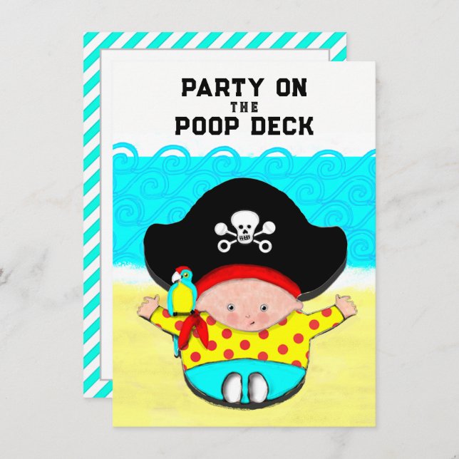 Baby Shower Pirate Theme Invitation (Front/Back)