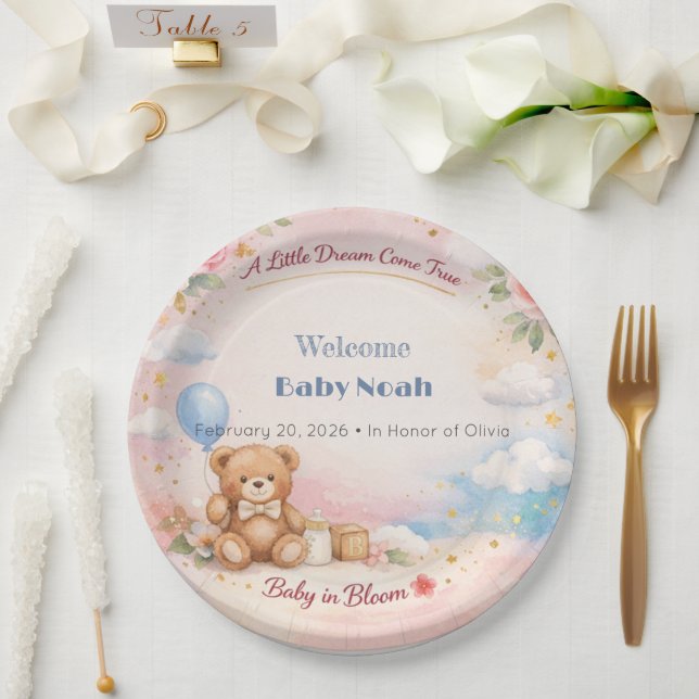 Baby Shower Plates | Bloom Dream Theme (Wedding)