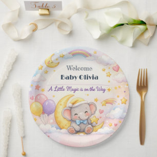Baby Shower Plates   Magic Moon Theme