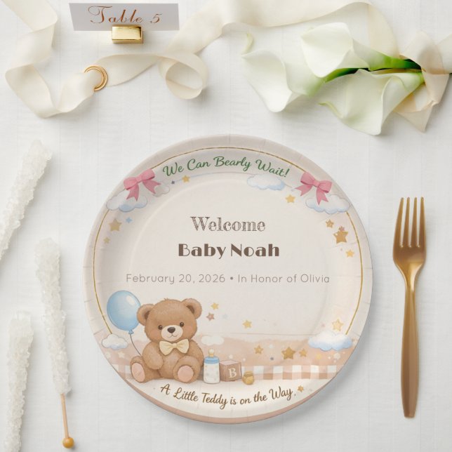 Baby Shower Plates | Teddy Bear Theme (Wedding)