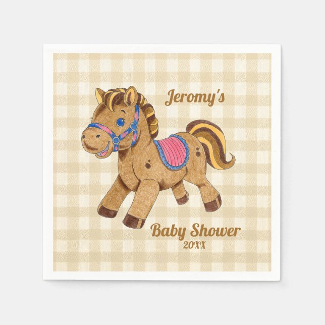 Baby Shower Pony Coaster Napkin (Front)