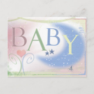 Baby shower postcard invitation
