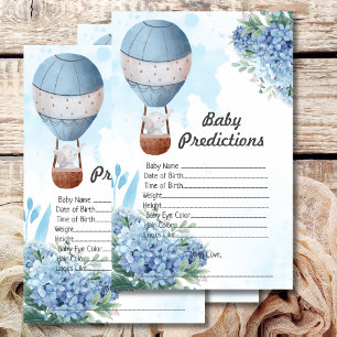 Baby Shower Prediction Elephant Hot Air Balloon