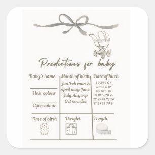 Baby Shower Prediction Sticker