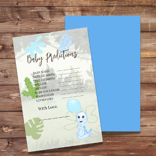 Baby Shower Predictions Blue Balloon And Dinosaur