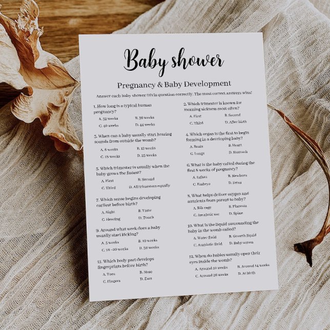 Baby Shower Pregnancy & Baby Development Game Invitation (Baby Shower Pregnancy & Baby Development Game Invitation)
