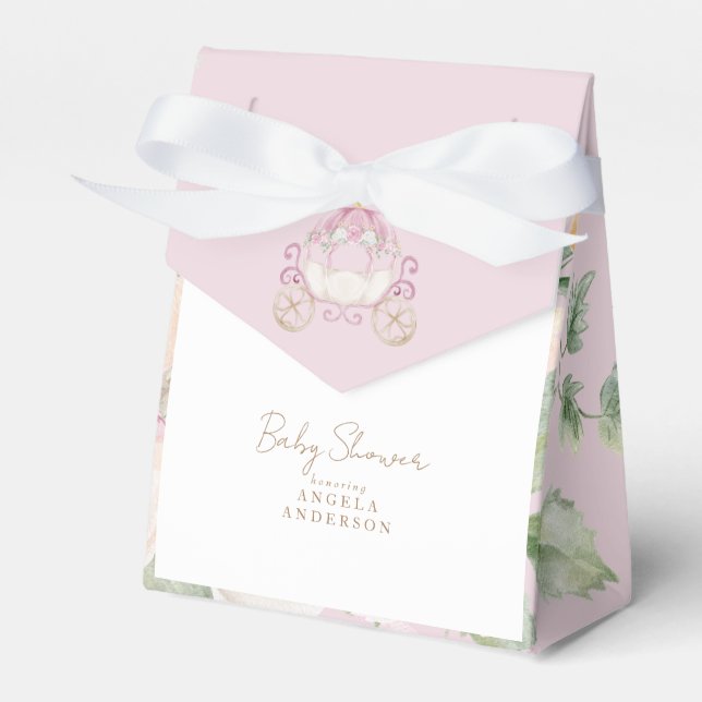 Baby Shower Princess Carriage Favour Box (Front Side)