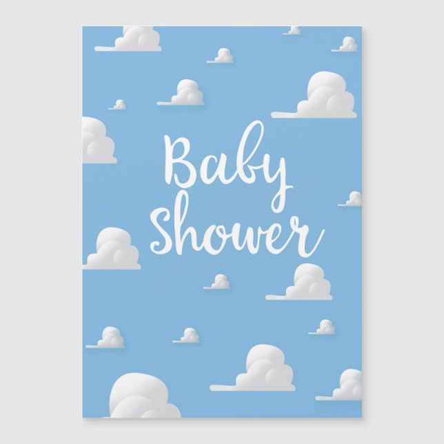Baby Shower Puffy White Clouds (Front)