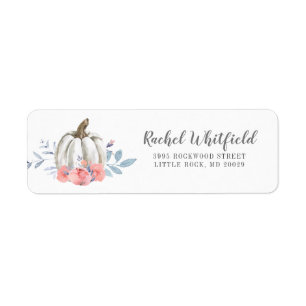 Baby Shower Pumpkin Watercolor Fall Return Address