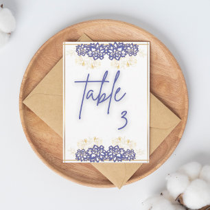 Baby shower Purple Flowers  Flat Table card