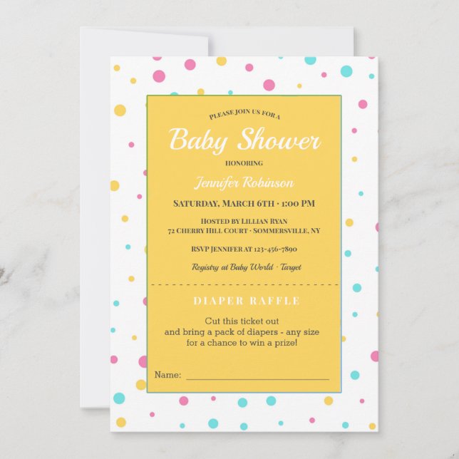Baby Shower Raffle Invitation (Front)