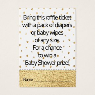 Baby Shower Raffle Ticket/Gold Baby Penguin