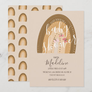 Baby Shower Rainbow Butterflies Bohemian Invitation