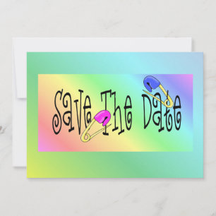 Baby Shower Rainbow Pins Invitations