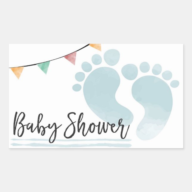 Baby shower rectangular sticker (Front)
