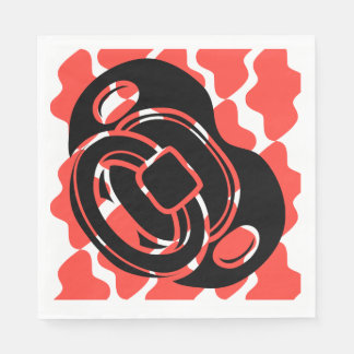 Baby Shower Red & White Pacifier Napkin