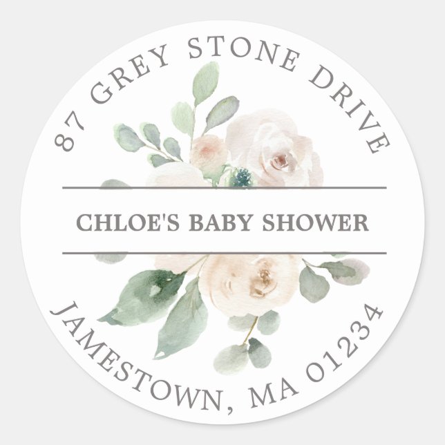 Baby Shower Return Address Label (Front)
