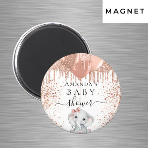 Baby Shower rose gold glitter elephant balloons Magnet