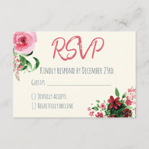 Baby Shower RSVP Card Floral Pink