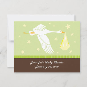 Baby Shower RSVP Card - Green and Brown