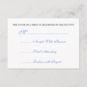 Baby Shower RSVP Vintage Ribbon Blue Card