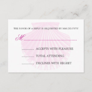 Baby Shower RSVP Vintage Scallop Shell Pink Card