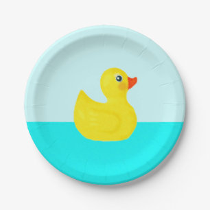Baby Shower Rubber Duck Themed Paper Plate