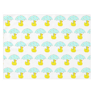 Baby Shower Rubber Duck With Umbrella Tablecloth