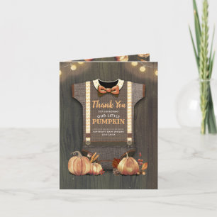 Baby Shower Rustic Fall Pumpkin Thank You Card