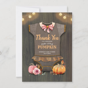 Baby Shower Rustic Fall Pumpkins Cute Thank You Card