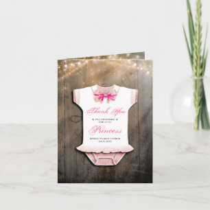 Baby Shower Rustic Thank You Little Princess Card