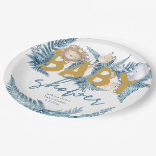 Baby Shower Safari Animals Custom Paper Plate
