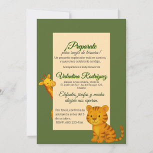 Baby Shower Safari Editable Minimalist Tiger Invitation