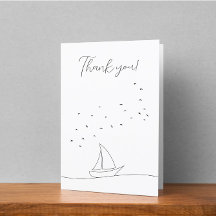 Baby Shower Sailboat Beach Theme Thank You Card