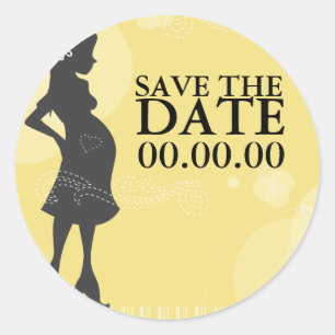 Baby Shower Save the Date Classic Round Sticker
