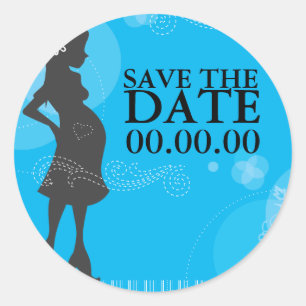 Baby Shower Save the Date Classic Round Sticker
