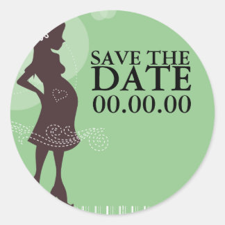 Baby Shower Save the Date Classic Round Sticker