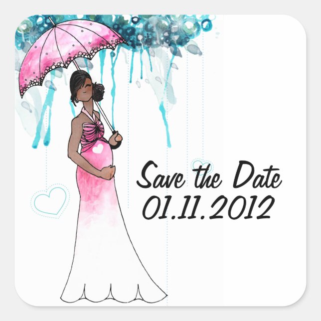 Baby Shower Save the Date Stickers (Front)