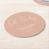 Baby shower script modern blush pink elegant