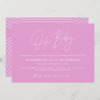 Baby shower script modern bright cerise pink girly