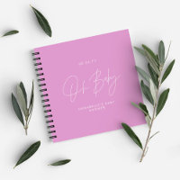 Baby shower script modern cerise pink guest