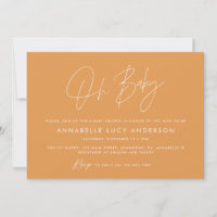 Baby shower script modern mustard boho