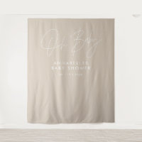 Baby shower script modern natural beige elegant