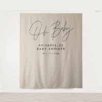 Baby shower script modern natural beige elegant