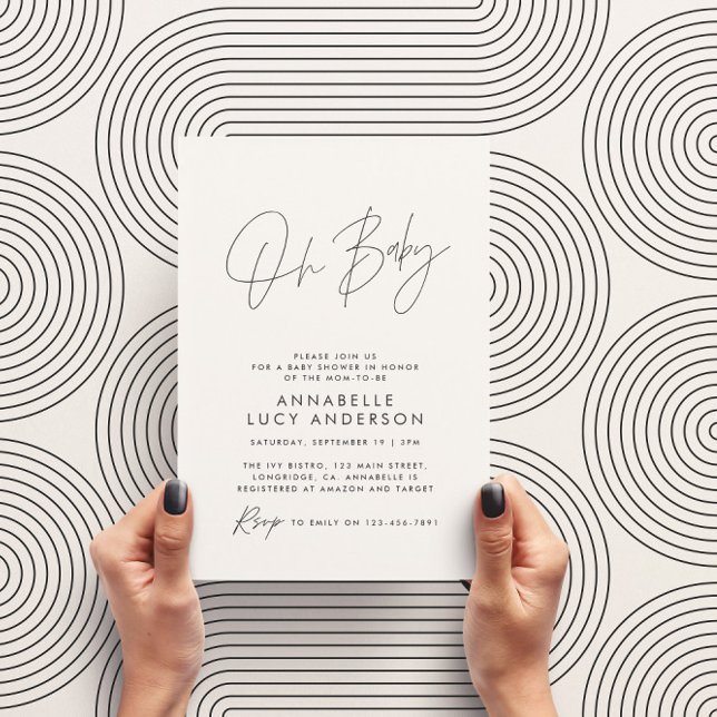Baby shower script modern natural elegant invitati invitation (Creator Uploaded)